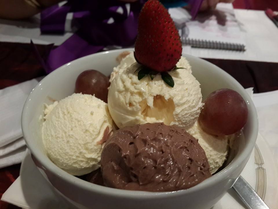 Decadent white and dark chocolate mousse dessert